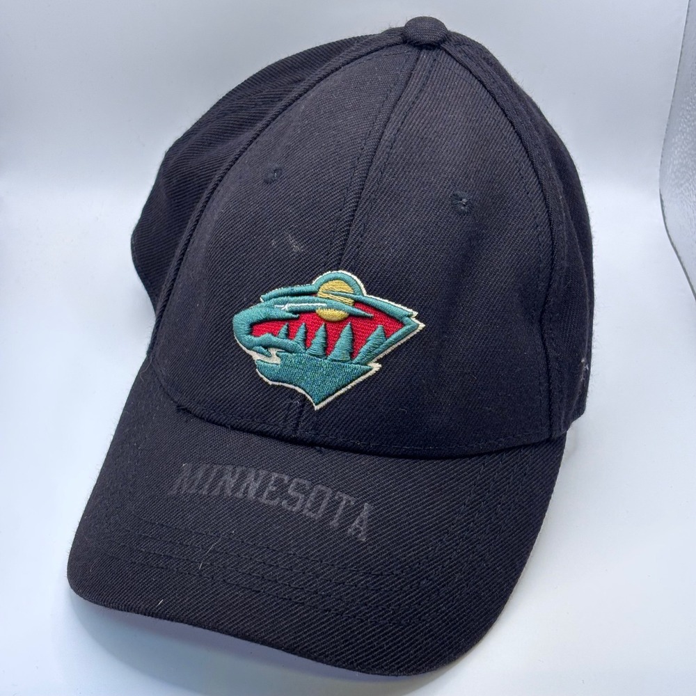 Drew Pearson Minnesota Wild Hat Mens OSFA Black NHL Hockey Adjustable Cap